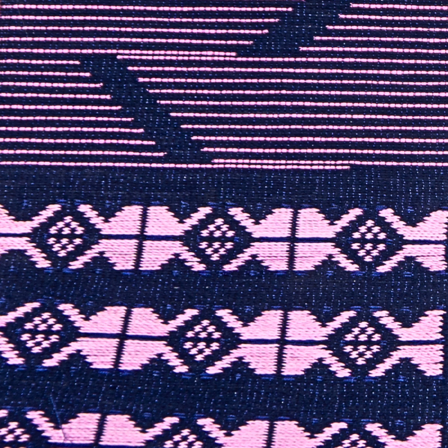 African Damask Handwoven Aso-Oke Ofi Quality Fabric: Authentic & Original, Durable, Long-Lasting, Fade-Resistant - 2 Yds - Blue/Pink