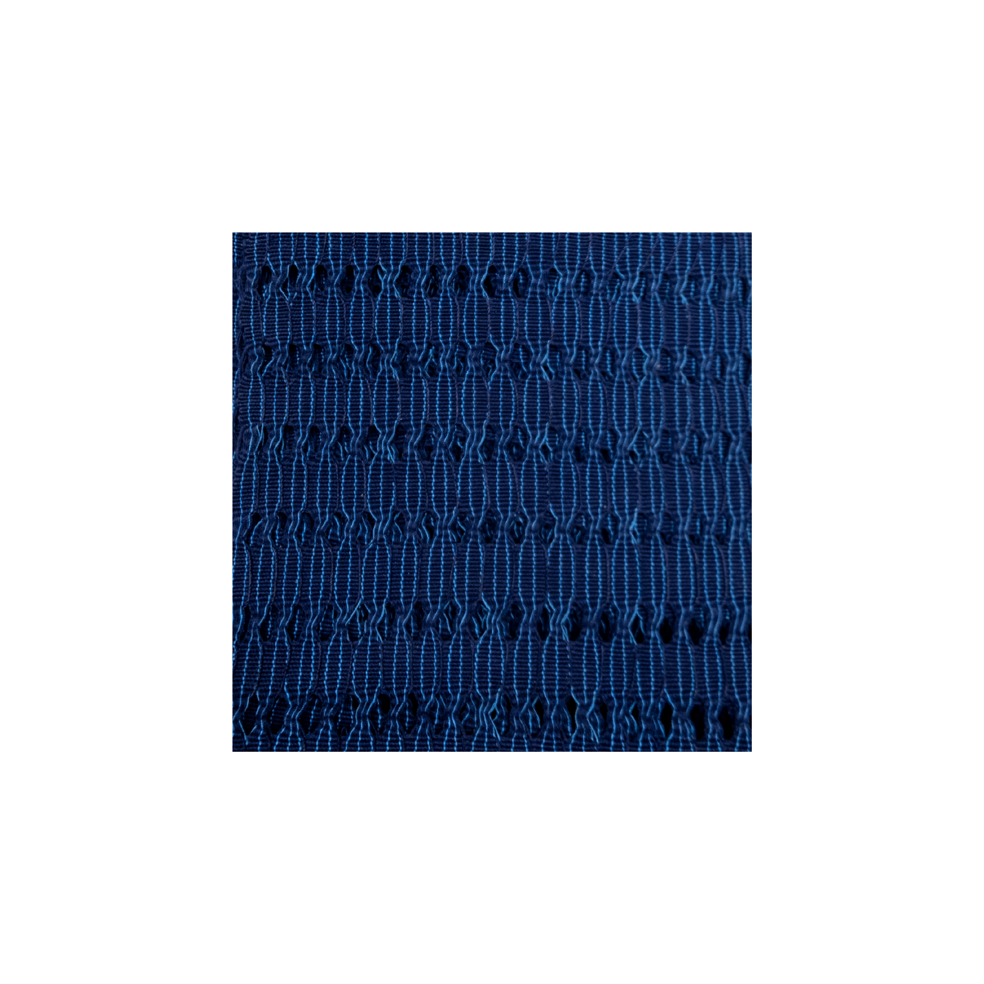 Aso Oke Ofi Handwoven Quality Fabric, African Handmade, Authentic & Original, Durable, Fade-Resistant - 84" x 7" Strip, Blue Cotton Net