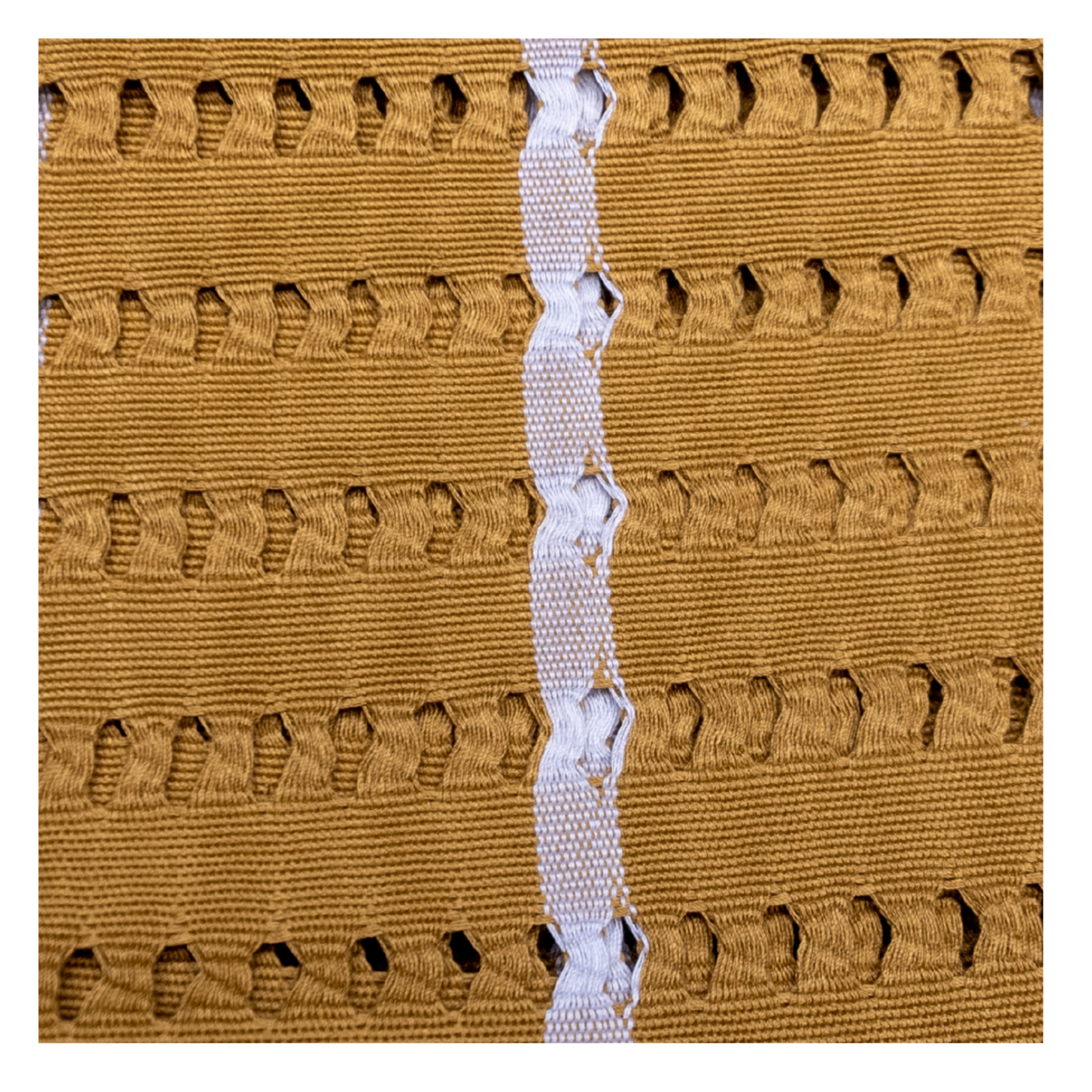 Traditional Yoruba Aso-Oke Ofi Handwoven Quality Fabric: African Handmade, Authentic & Original, Durable, Long-Lasting, Fade-Resistant - 2 Yds - Beige/White