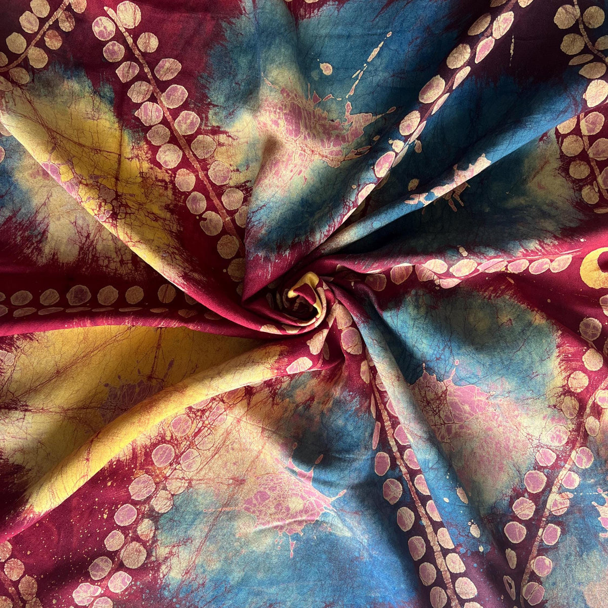 Batik and Adire, Kampala, Tie Dye, African, Handmade, High Quality, Fade Resistant, Fabric, 5 yards, Chiffon
