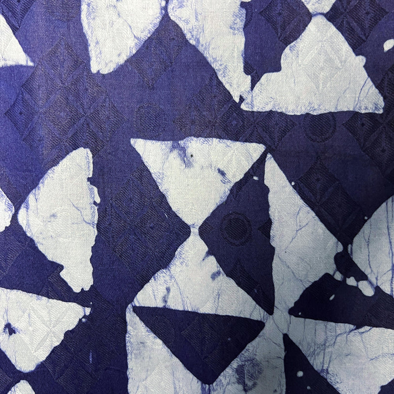 Natural Indigo African Cotton Fabric – Handmade Adire Bazin Riche, 5 Yards