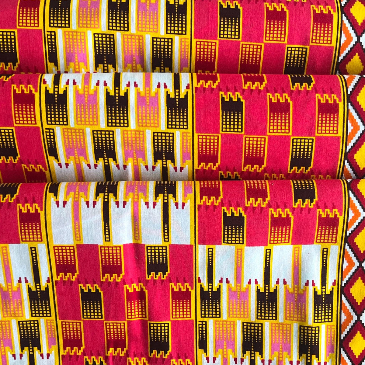 Ankara African wax print fabric by the yard, 100% cotton, vibrant multicolor pattern for sewing, quilting, fashion design and home decor USA