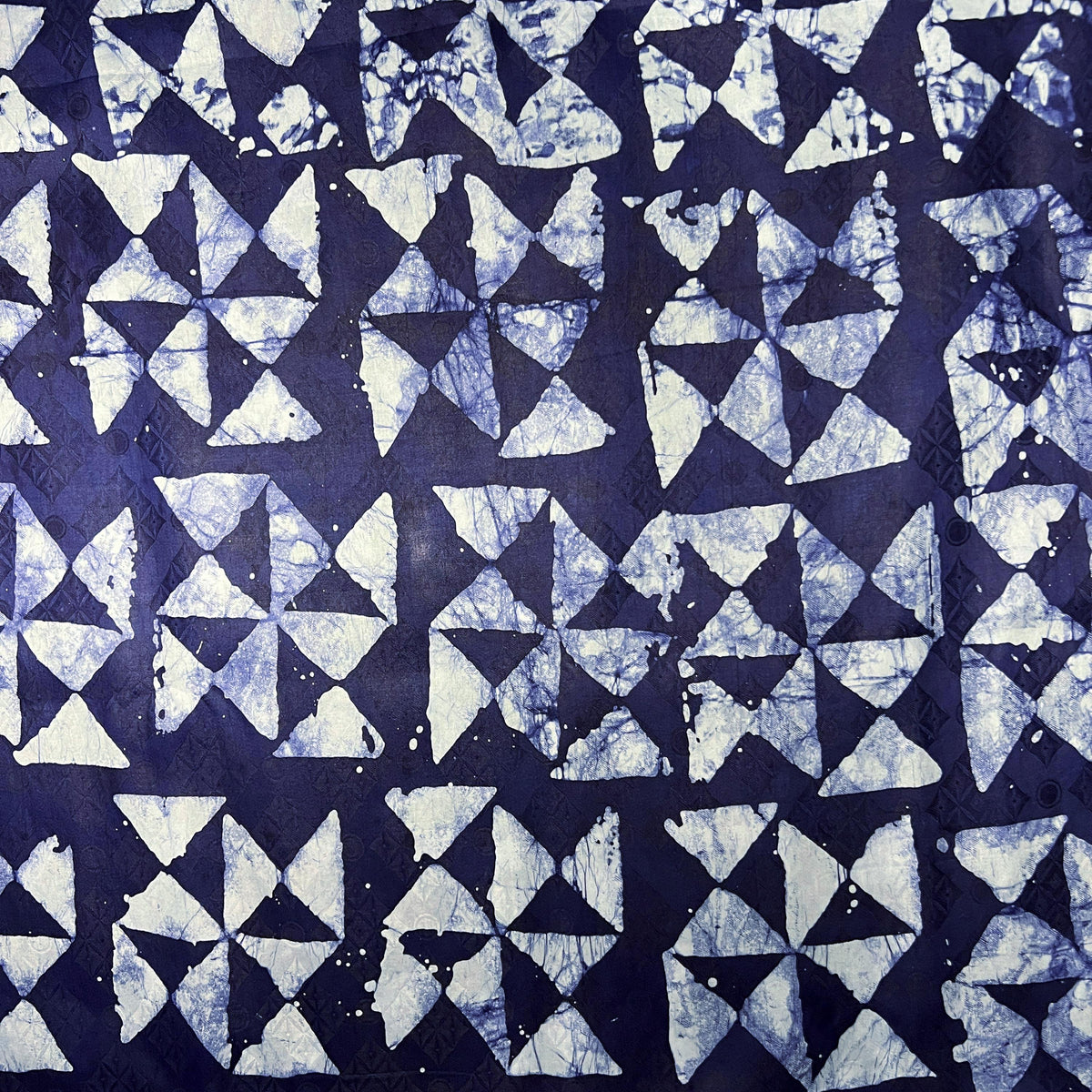 Natural Indigo African Cotton Fabric – Handmade Adire Bazin Riche, 5 Yards
