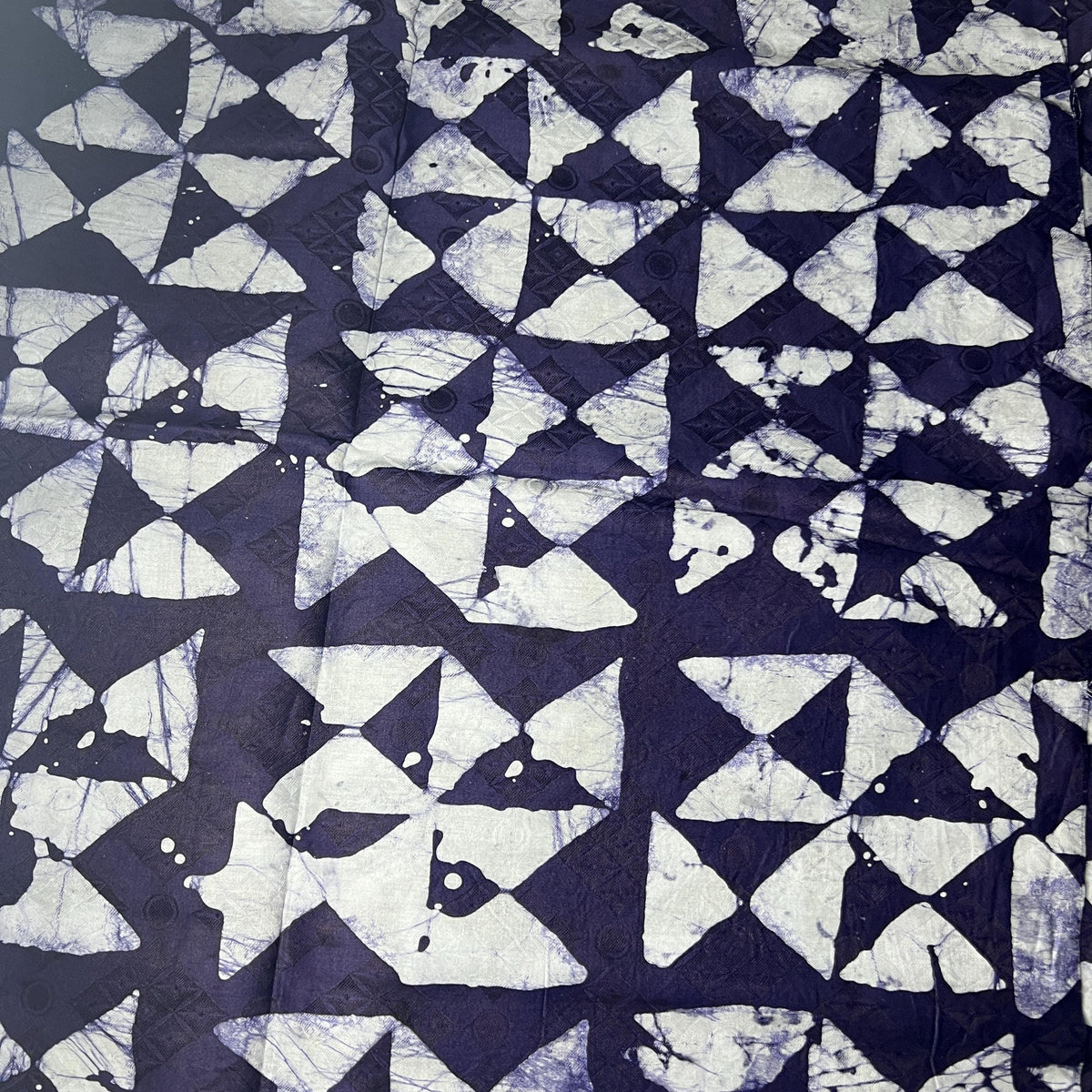 Natural Indigo African Cotton Fabric – Handmade Adire Bazin Riche, 5 Yards