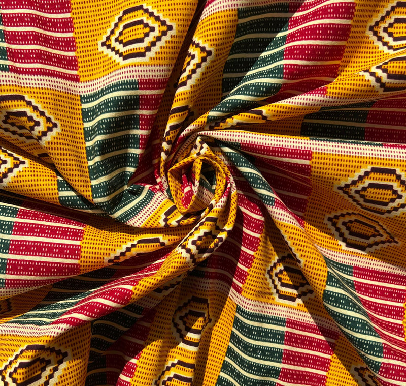 Ankara Cotton Fabric – African Wax Print for Sewing, Quilting, DIY Fashion & Home Decor, 6yds