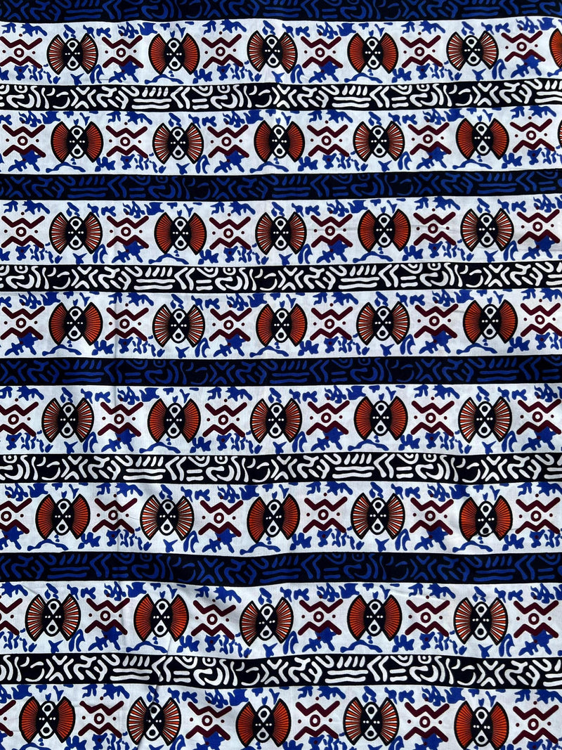 Premium original Ankara cotton fabric by the yard featuring vibrant African wax print pattern in bold colors, perfect for quilting, sewing dresses, and Afrocentric home decor projects.