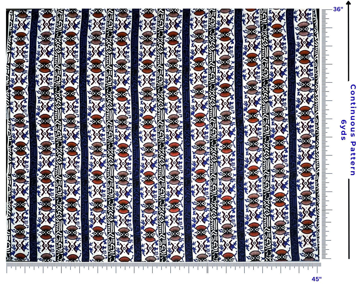 Ankara Cotton Fabric – African Wax Print for Quilting, Fashion, Home Decor, 6 Yards