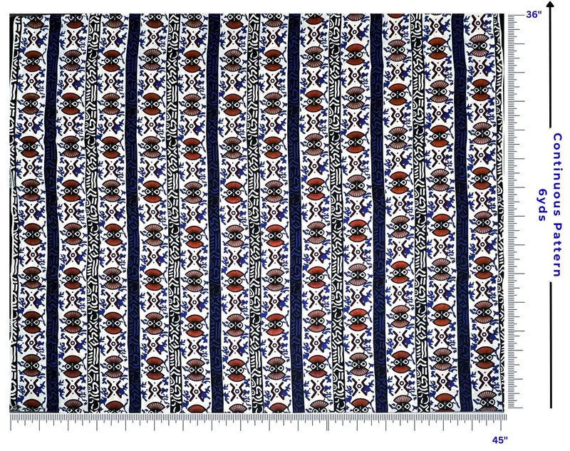 Ankara Cotton Fabric – African Wax Print for Quilting, Fashion, Home Decor, 6 Yards