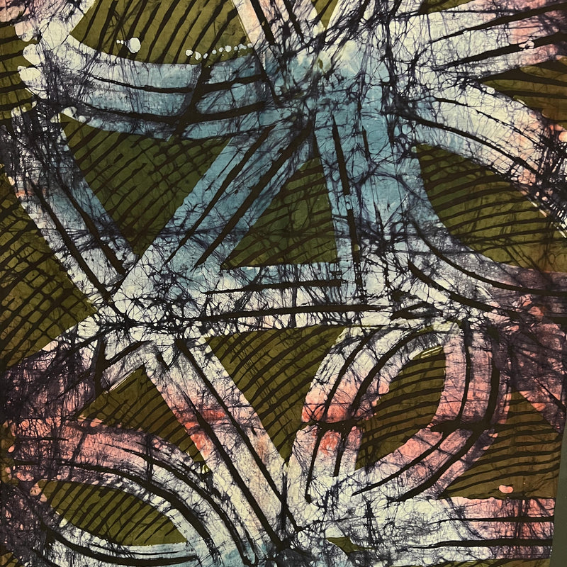 African Adire Silk Fabric for Fashion, Quilts & Decor 5 Yard