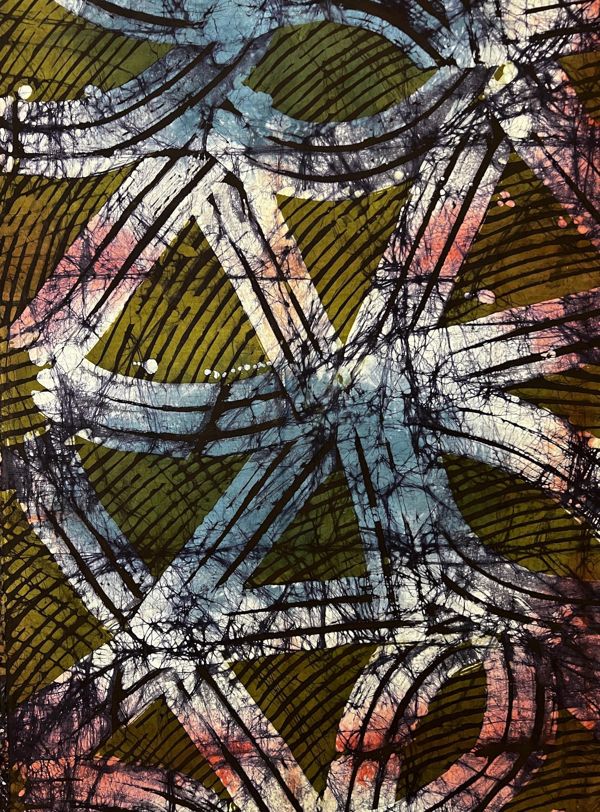 African Adire Silk Fabric for Fashion, Quilts & Decor 5 Yard