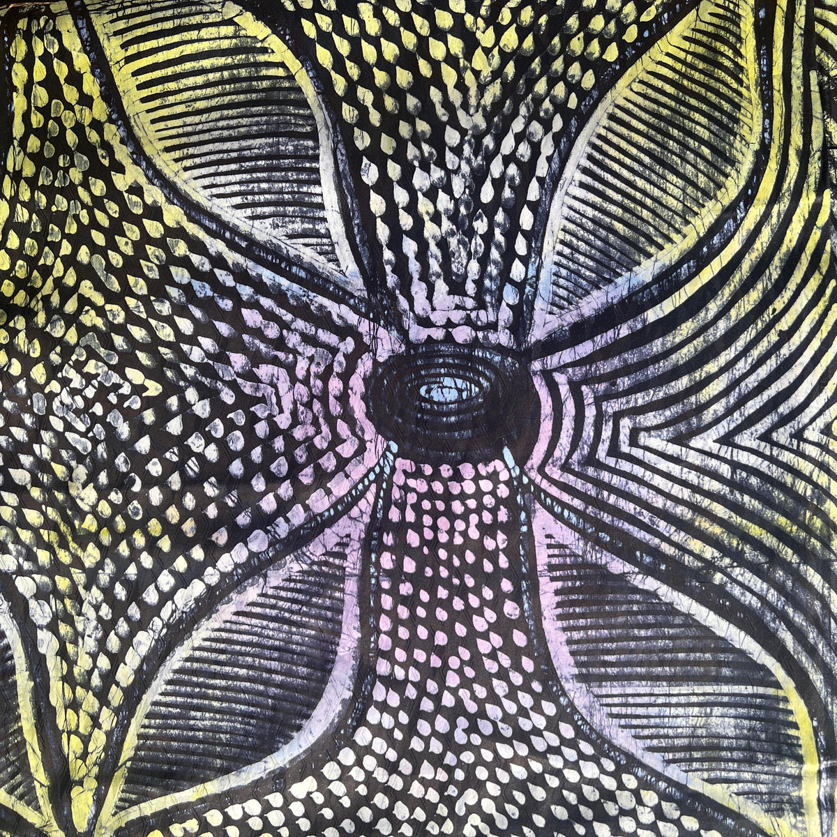 5 Yards African Batik Adire & Bazin Riche Cotton Fabric – Hand-Dyed West African Textile
