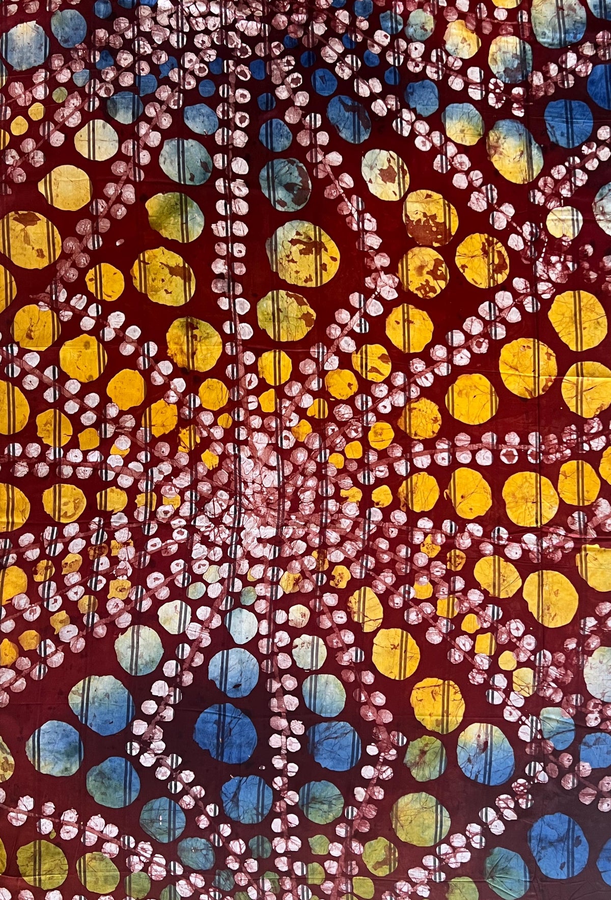 Hand dyed adire silk fabric luxury african batik textile