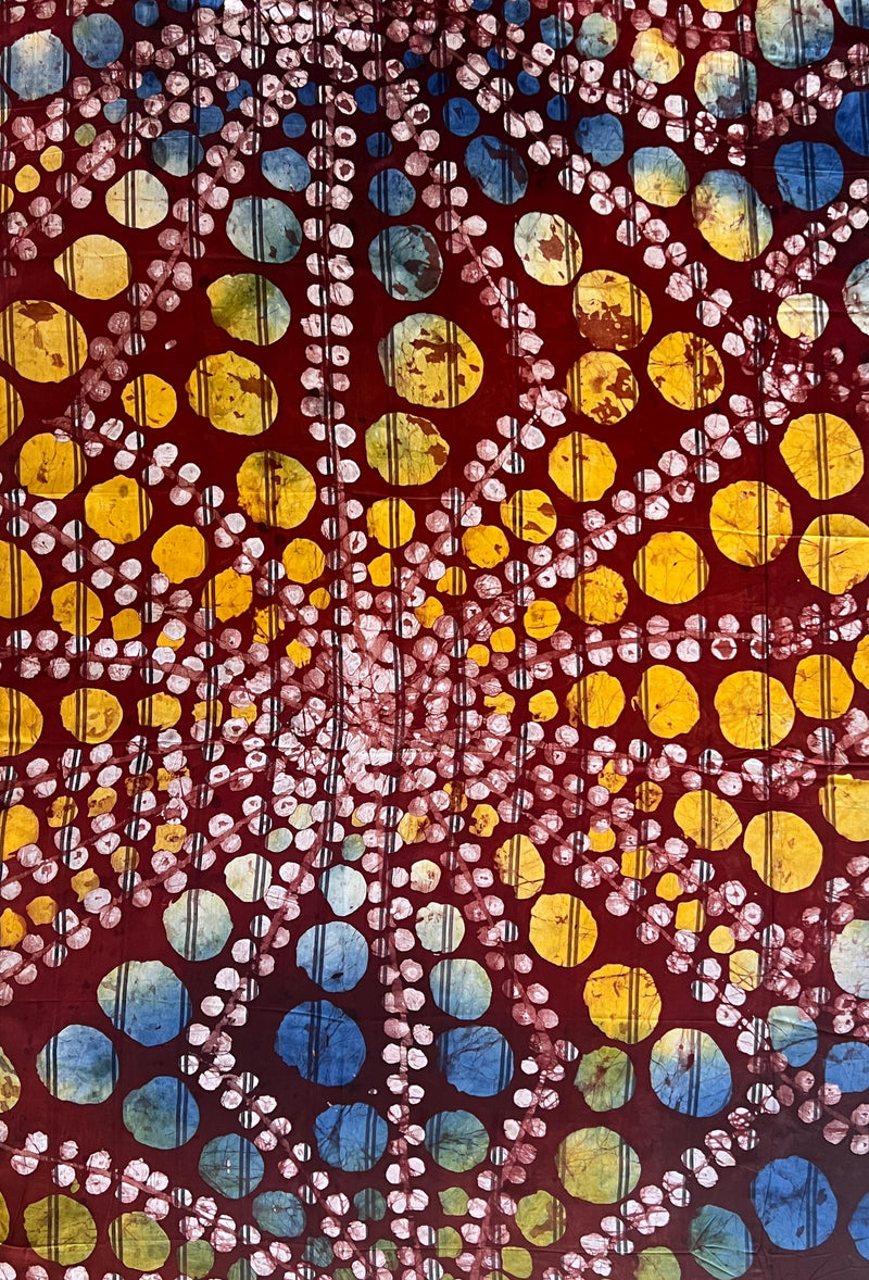 Hand dyed adire silk fabric luxury african batik textile