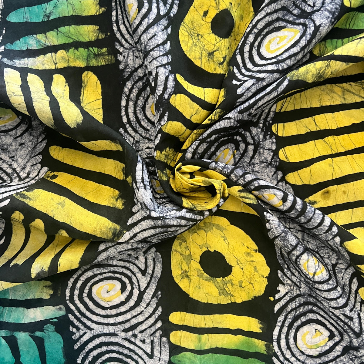 Luxury Adire Silk Fabric by Yard – Hand Dyed African Batik Textile