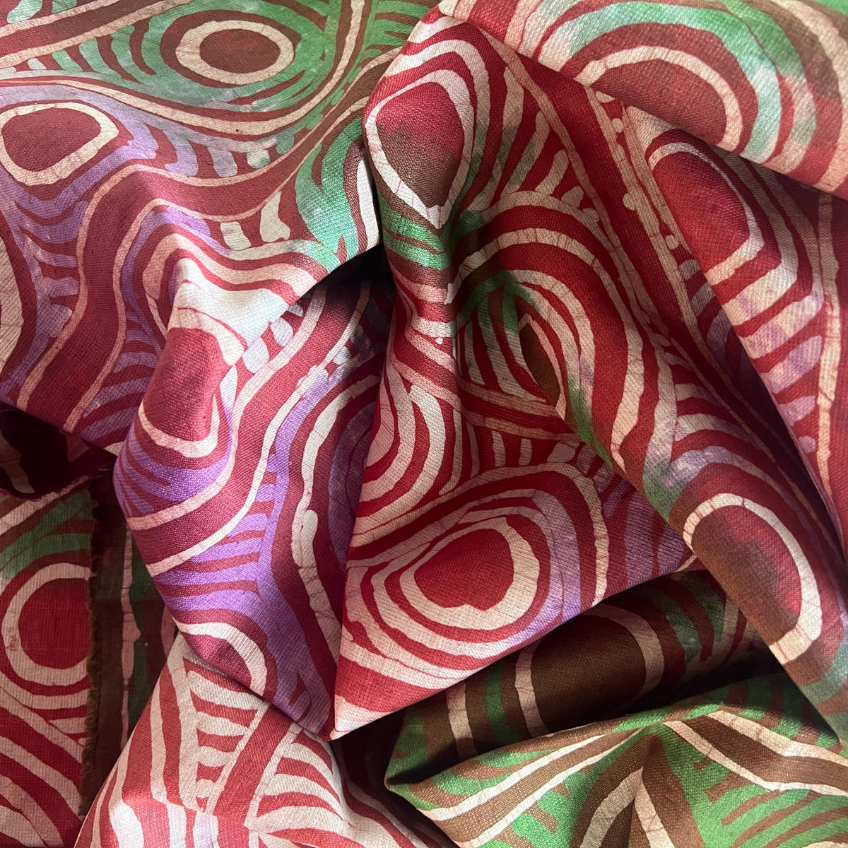 Authentic Adire Linen Fabric – Hand-Dyed Nigerian Batik Textile, 5 Yards