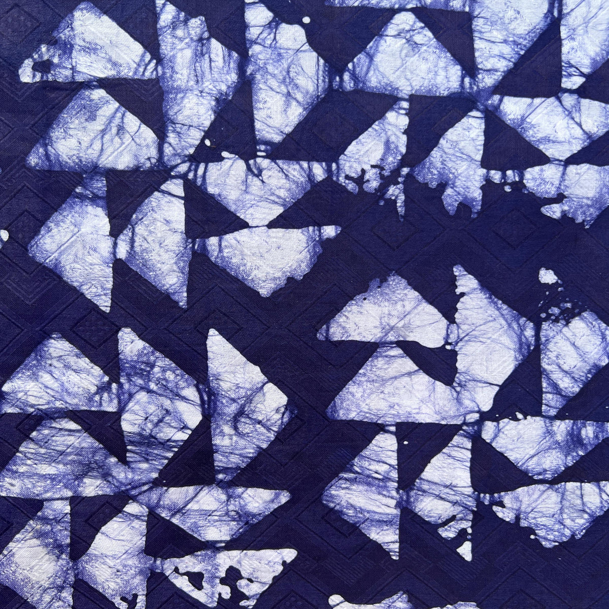 African Indigo Batik Adire Fabric | 5 Yards Bazin Riche Guinea Brocade Cotton
