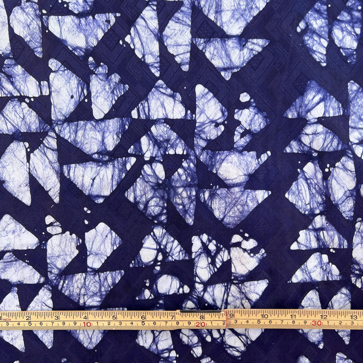 African Indigo Batik Adire Fabric | 5 Yards Bazin Riche Guinea Brocade Cotton