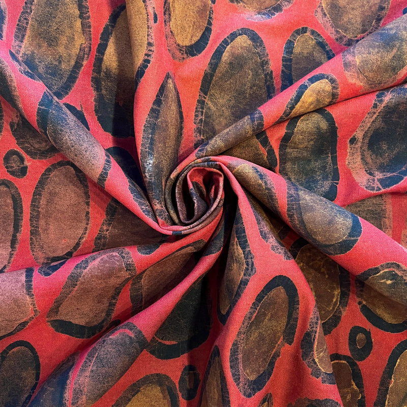 Hand Dyed Linen Nigerian Adire Fabric – African Textile for Sewing & Quilting, 5 Yards