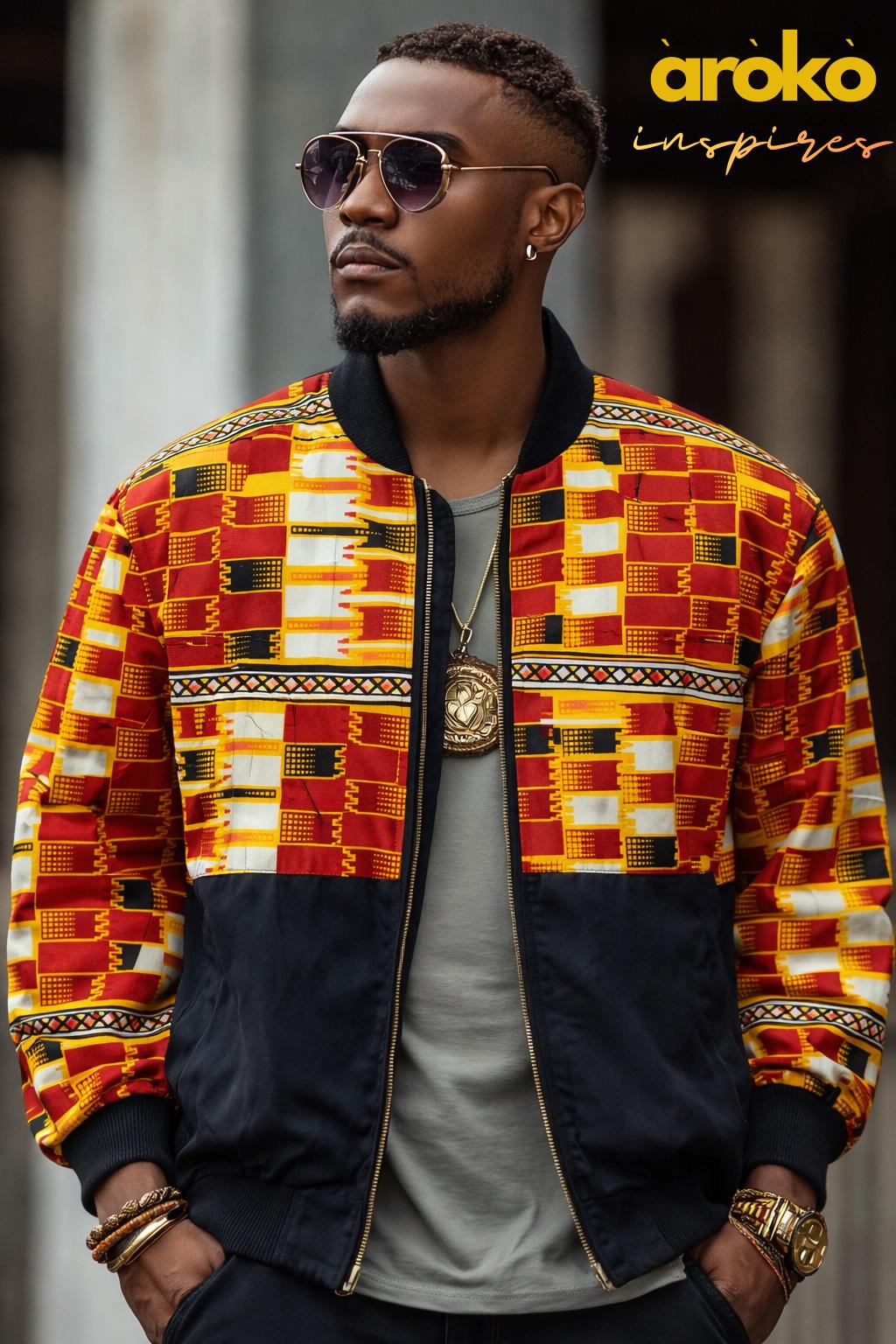 African Ankara Wax Print Cotton Fabric by Yard, Bold Geometric Pattern Sewing Material, 6 Yards