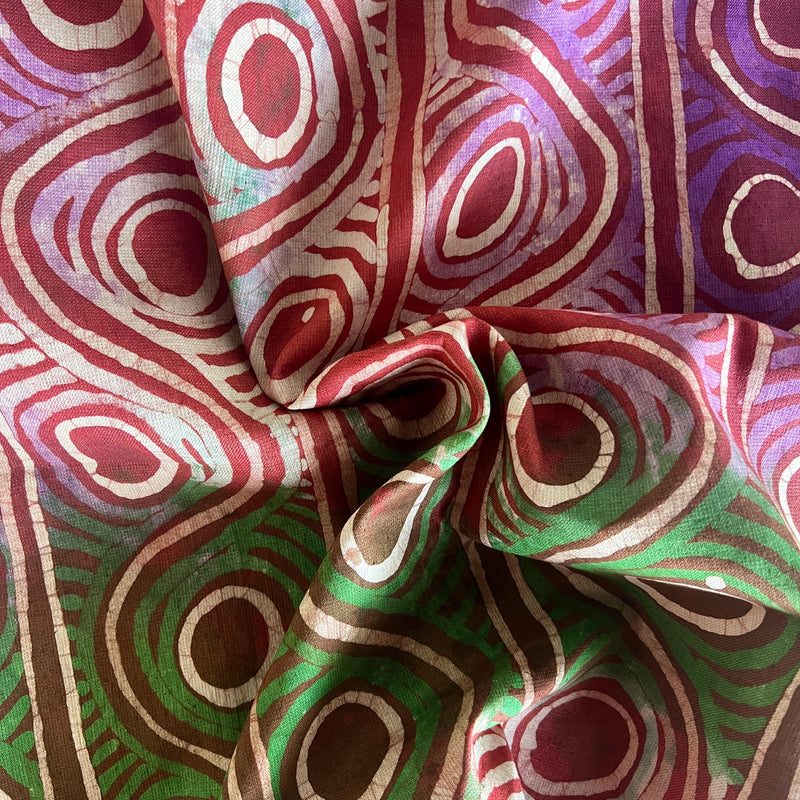Authentic Adire Linen Fabric – Hand-Dyed Nigerian Batik Textile, 5 Yards