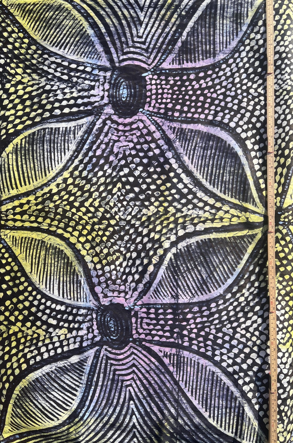 5 Yards African Batik Adire & Bazin Riche Cotton Fabric – Hand-Dyed West African Textile