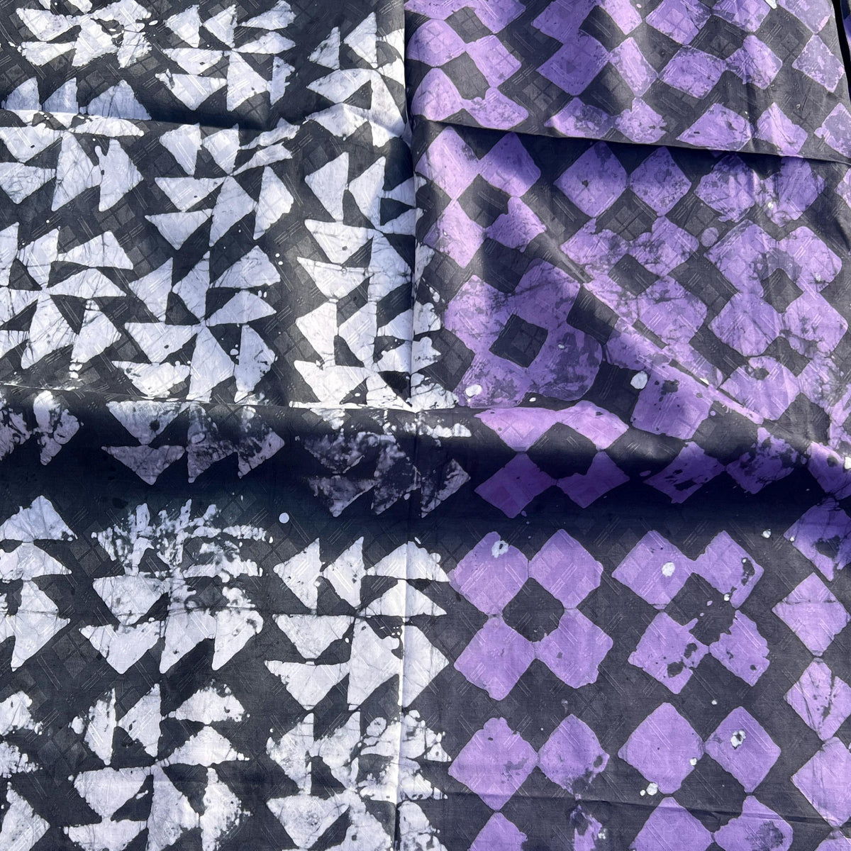 Handmade African Cotton Fabric 5 Yards – Batik Adire - Bazin Riche - Guinea Brocade