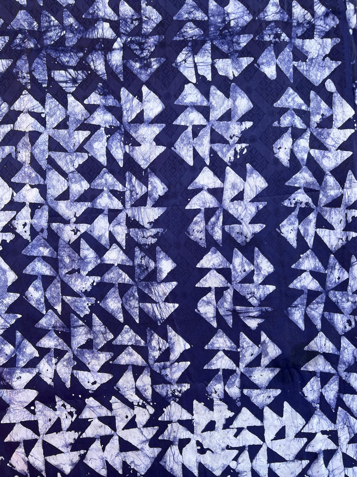 African Indigo Batik Adire Fabric | 5 Yards Bazin Riche Guinea Brocade Cotton