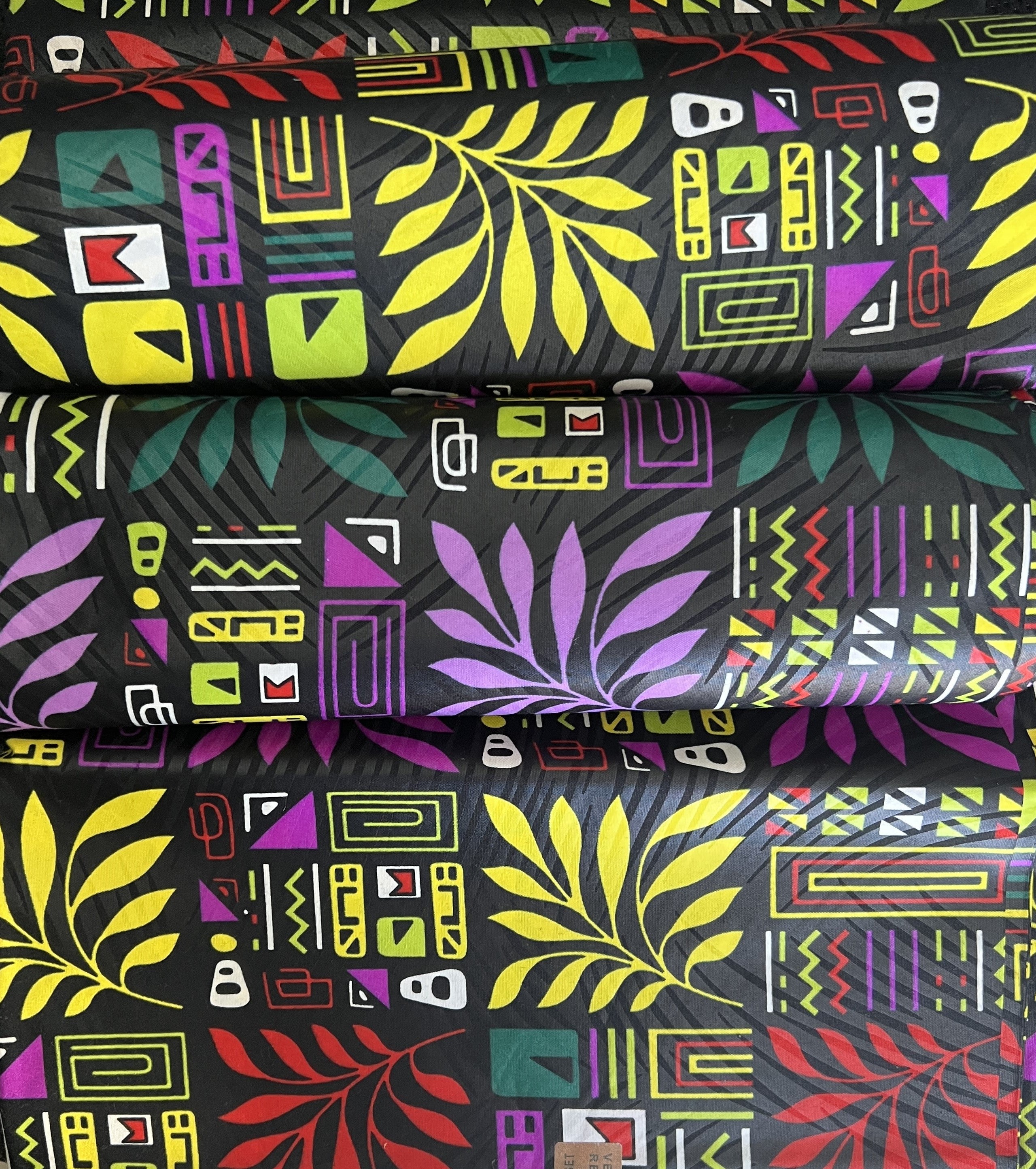 100% Cotton Ankara Wax Print - Multicolor High Quality - 5 Yards