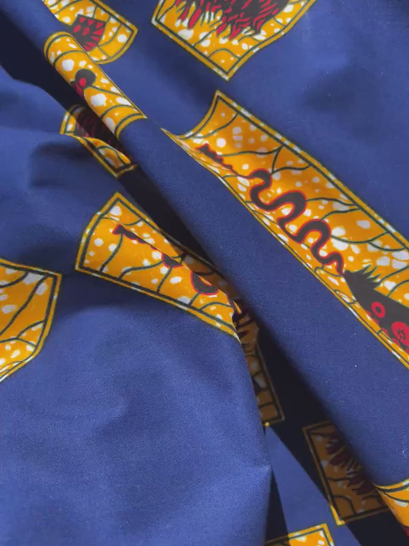 African Ankara Wax Print Cotton Fabric by the Yard for DIY & Quilting, 6 yards