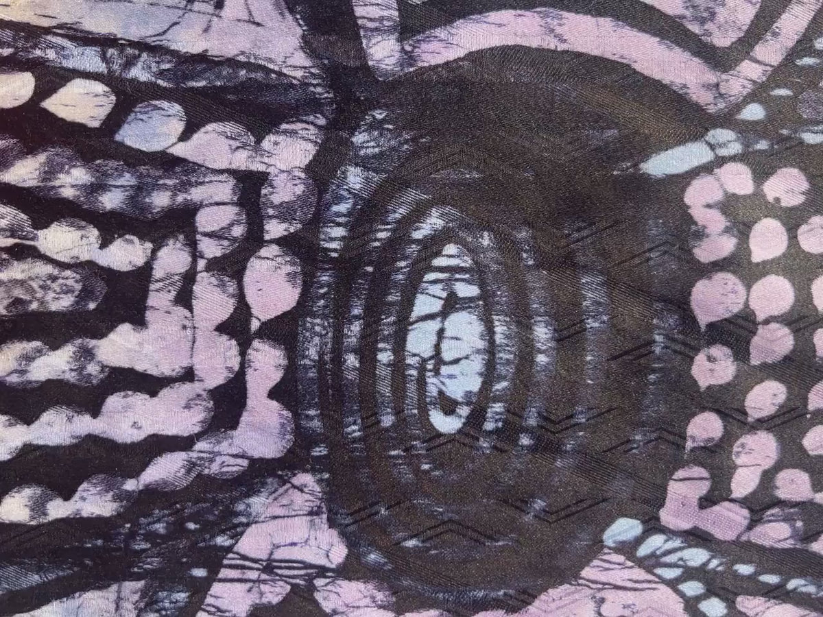 5 Yards African Batik Adire & Bazin Riche Cotton Fabric – Hand-Dyed West African Textile