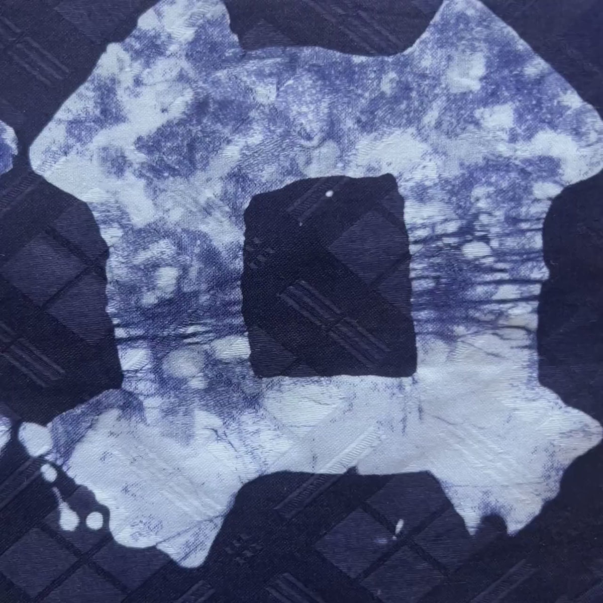 African Indigo Batik Adire Fabric | 5 Yards Bazin Riche Guinea Brocade Cotton