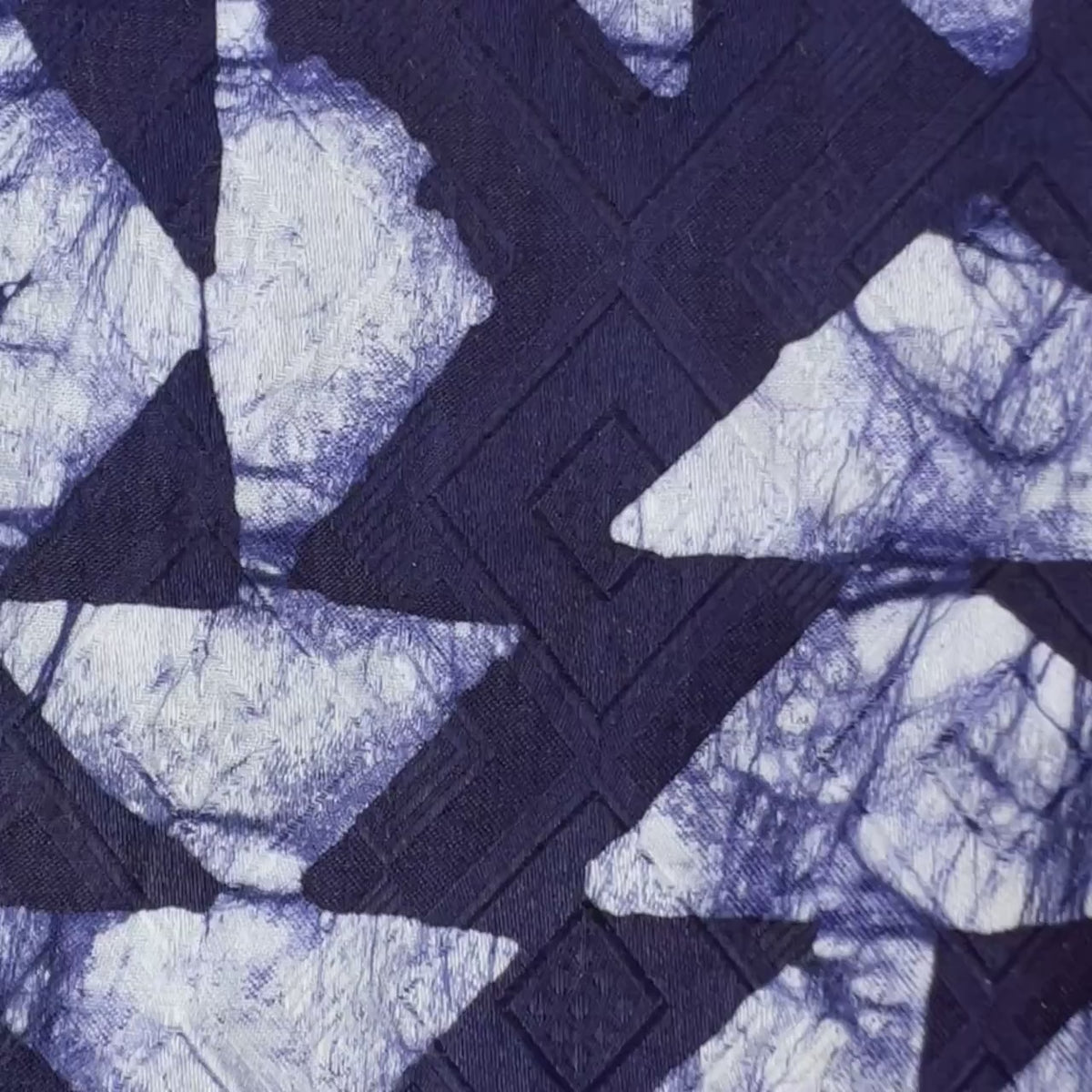 African Indigo Batik Adire Fabric | 5 Yards Bazin Riche Guinea Brocade Cotton