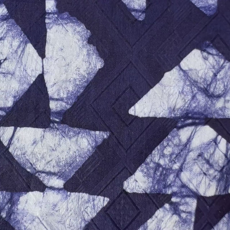 African Indigo Batik Adire Fabric | 5 Yards Bazin Riche Guinea Brocade Cotton