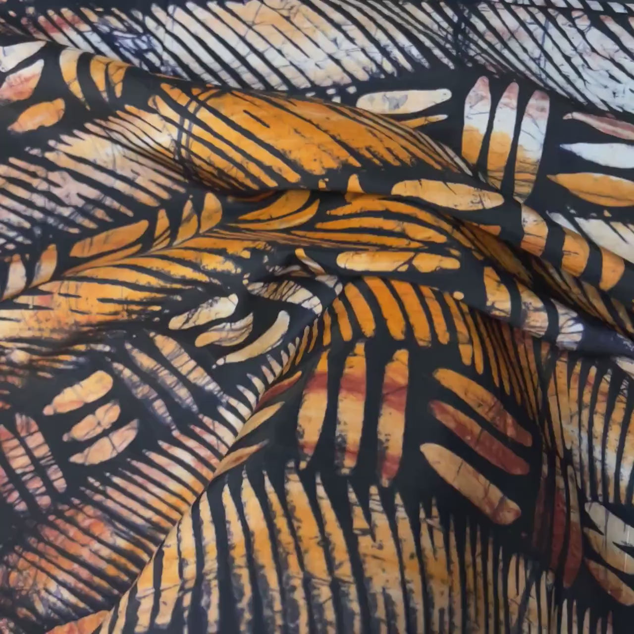 Handmade Adire Batik Silk Fabric by Yard – Luxury African Tie Dye 5 Yard