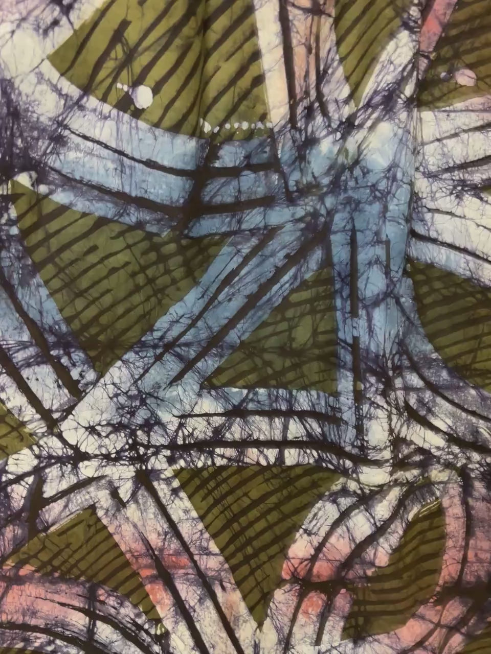 African Adire Silk Fabric for Fashion, Quilts & Decor 5 Yard