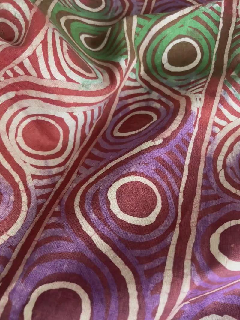 Authentic Adire Linen Fabric – Hand-Dyed Nigerian Batik Textile, 5 Yards